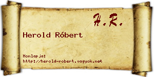 Herold Róbert névjegykártya